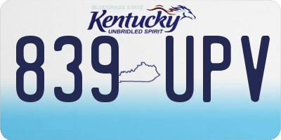 KY license plate 839UPV
