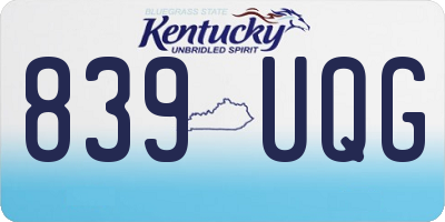 KY license plate 839UQG