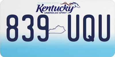 KY license plate 839UQU
