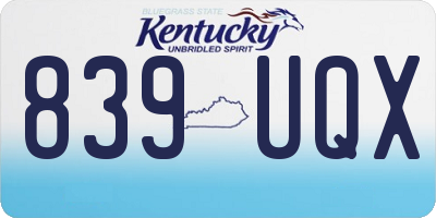 KY license plate 839UQX