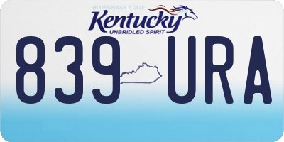 KY license plate 839URA
