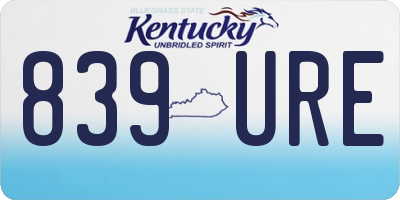 KY license plate 839URE