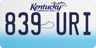 KY license plate 839URI