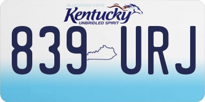 KY license plate 839URJ