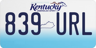KY license plate 839URL