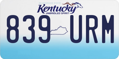 KY license plate 839URM