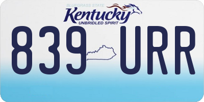 KY license plate 839URR
