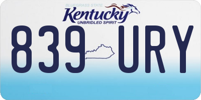 KY license plate 839URY