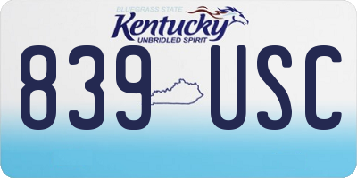 KY license plate 839USC