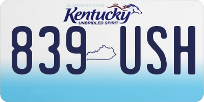 KY license plate 839USH