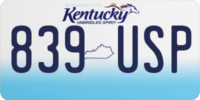 KY license plate 839USP