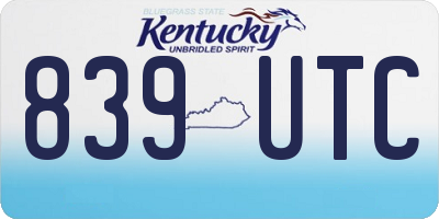 KY license plate 839UTC