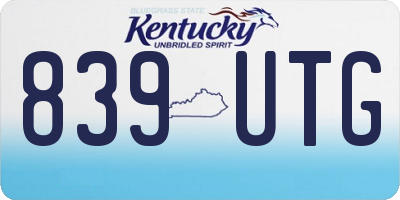 KY license plate 839UTG