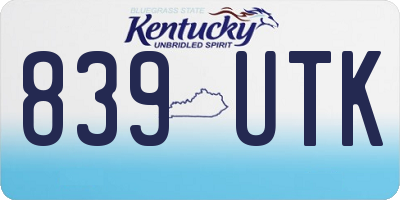 KY license plate 839UTK