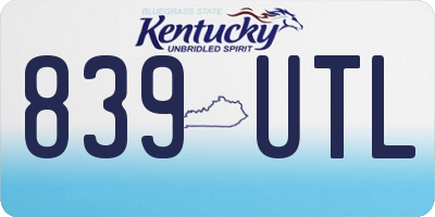 KY license plate 839UTL