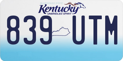 KY license plate 839UTM
