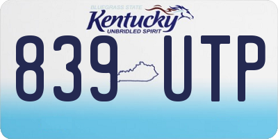 KY license plate 839UTP