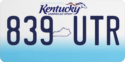 KY license plate 839UTR