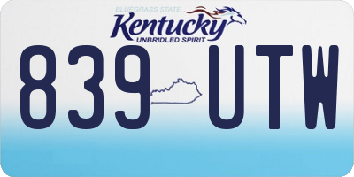 KY license plate 839UTW
