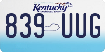 KY license plate 839UUG