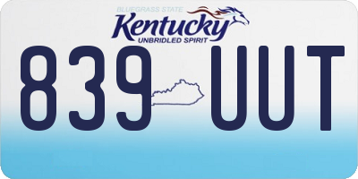 KY license plate 839UUT