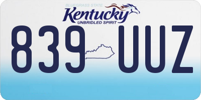 KY license plate 839UUZ