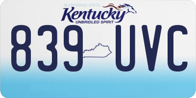 KY license plate 839UVC