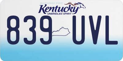 KY license plate 839UVL