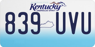 KY license plate 839UVU
