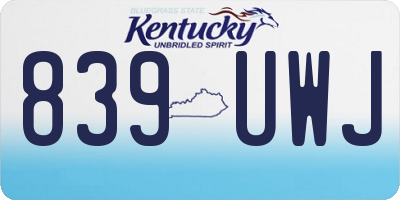 KY license plate 839UWJ