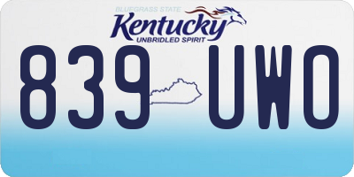KY license plate 839UWO