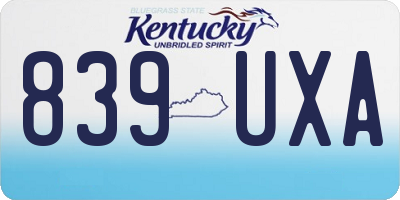 KY license plate 839UXA