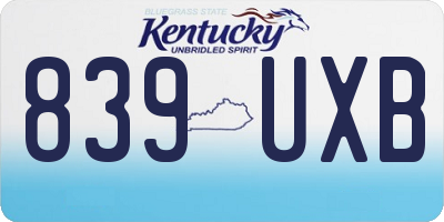 KY license plate 839UXB