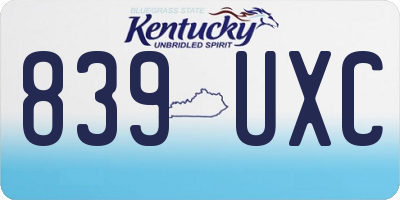 KY license plate 839UXC