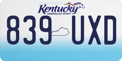 KY license plate 839UXD
