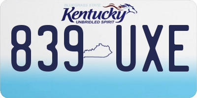 KY license plate 839UXE