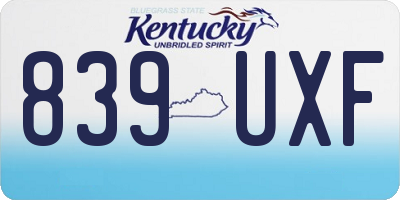 KY license plate 839UXF