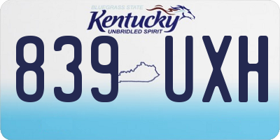 KY license plate 839UXH