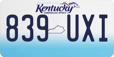 KY license plate 839UXI
