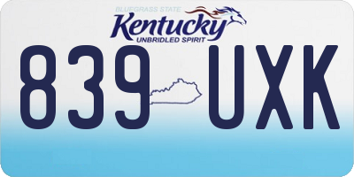 KY license plate 839UXK