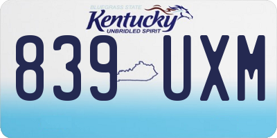 KY license plate 839UXM
