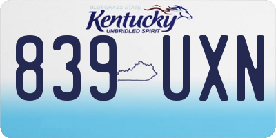 KY license plate 839UXN