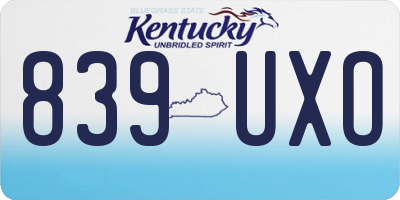 KY license plate 839UXO