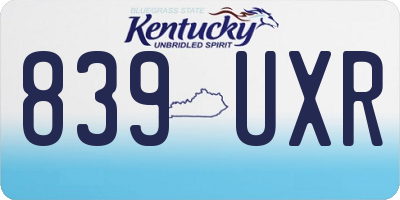 KY license plate 839UXR