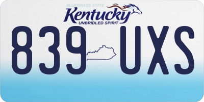 KY license plate 839UXS