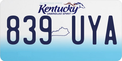 KY license plate 839UYA
