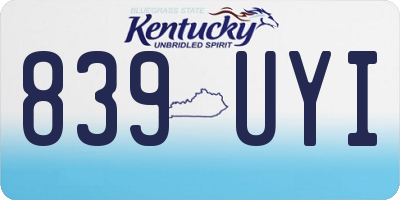 KY license plate 839UYI