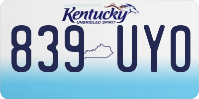KY license plate 839UYO