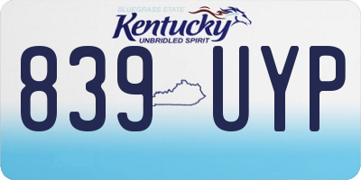 KY license plate 839UYP