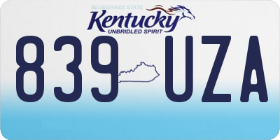 KY license plate 839UZA